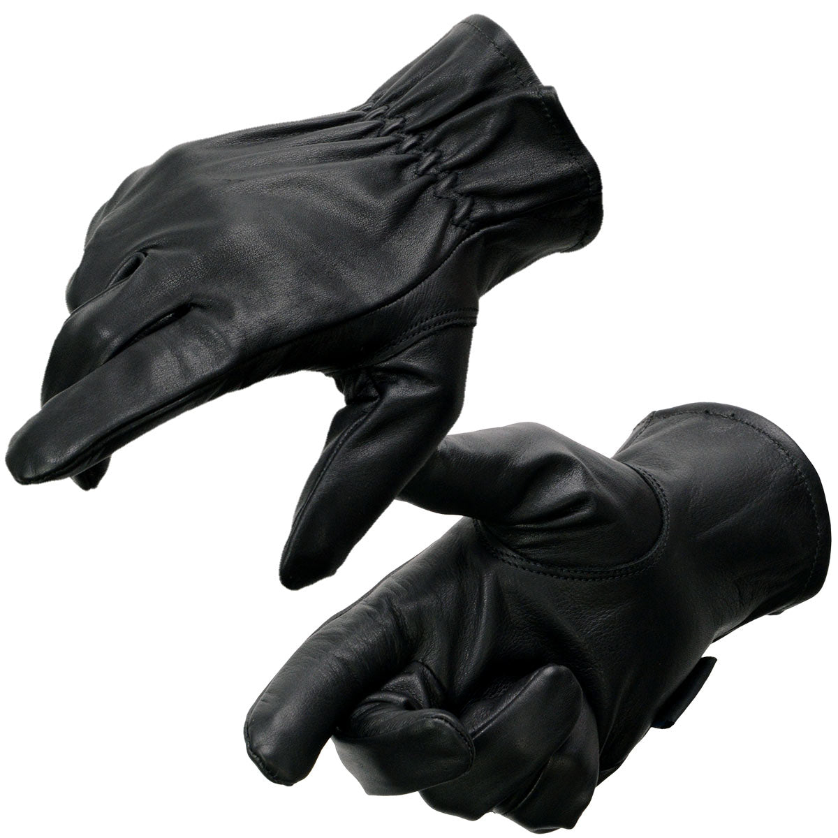 Milwaukee Leather MG7596 Men’s Black ‘Cool-Tec’ Deerskin Leather ‘Cinch Wrist’ Unlined Gloves