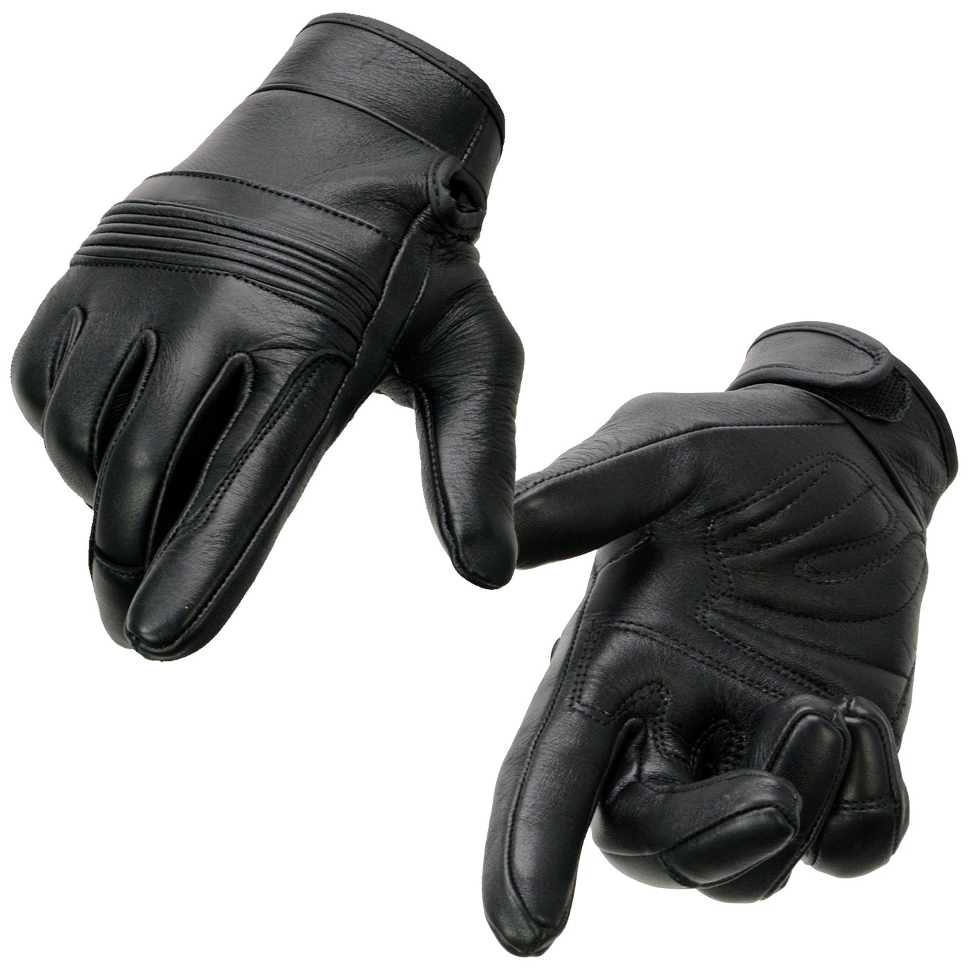Milwaukee Leather MG7735 Women's 'Flex Knuckles' Black Premium Leather Gloves with Gel Palms