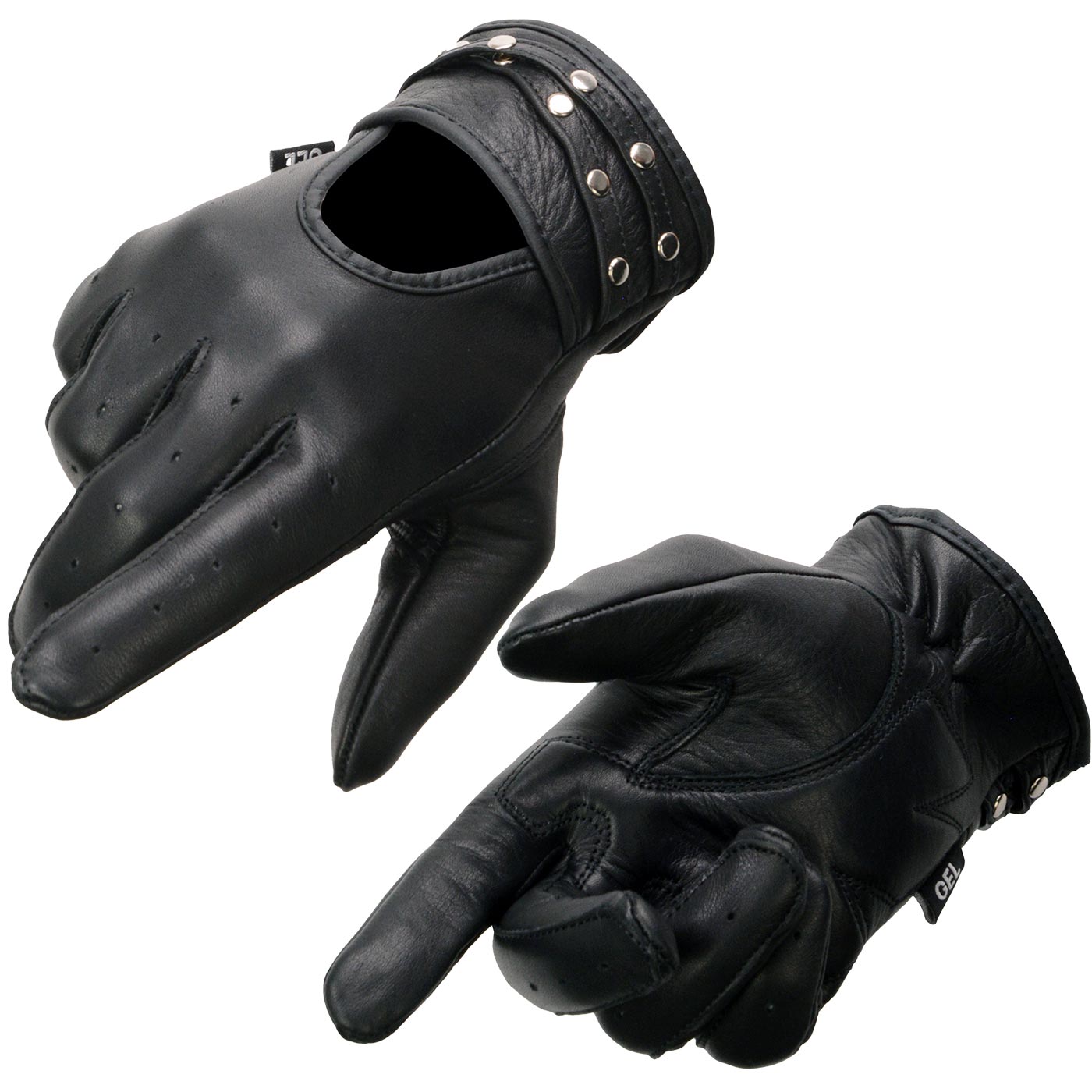 Milwaukee Leather MG7765 Women's Black Leather Driving Gloves with Gel Palms