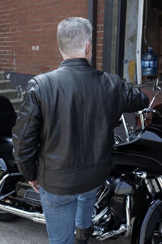 Milwaukee Leather USA MADE MLJKM5006 Men's Black Rumble Premium Leather Motorcycle Jacket