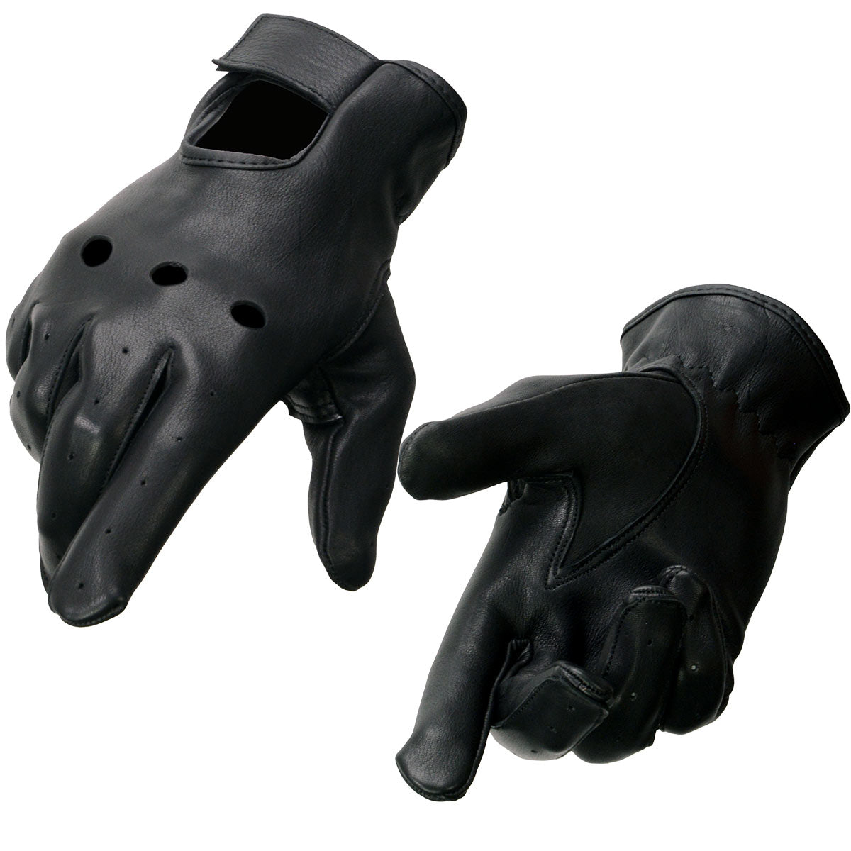 Milwaukee Leather SH868 Men's Classic Driving Black Unlined Deerskin Leather Gloves