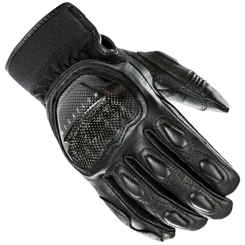Joe Rocket 'Speedway' Mens Black Leather and Textile Motorcycle Gloves
