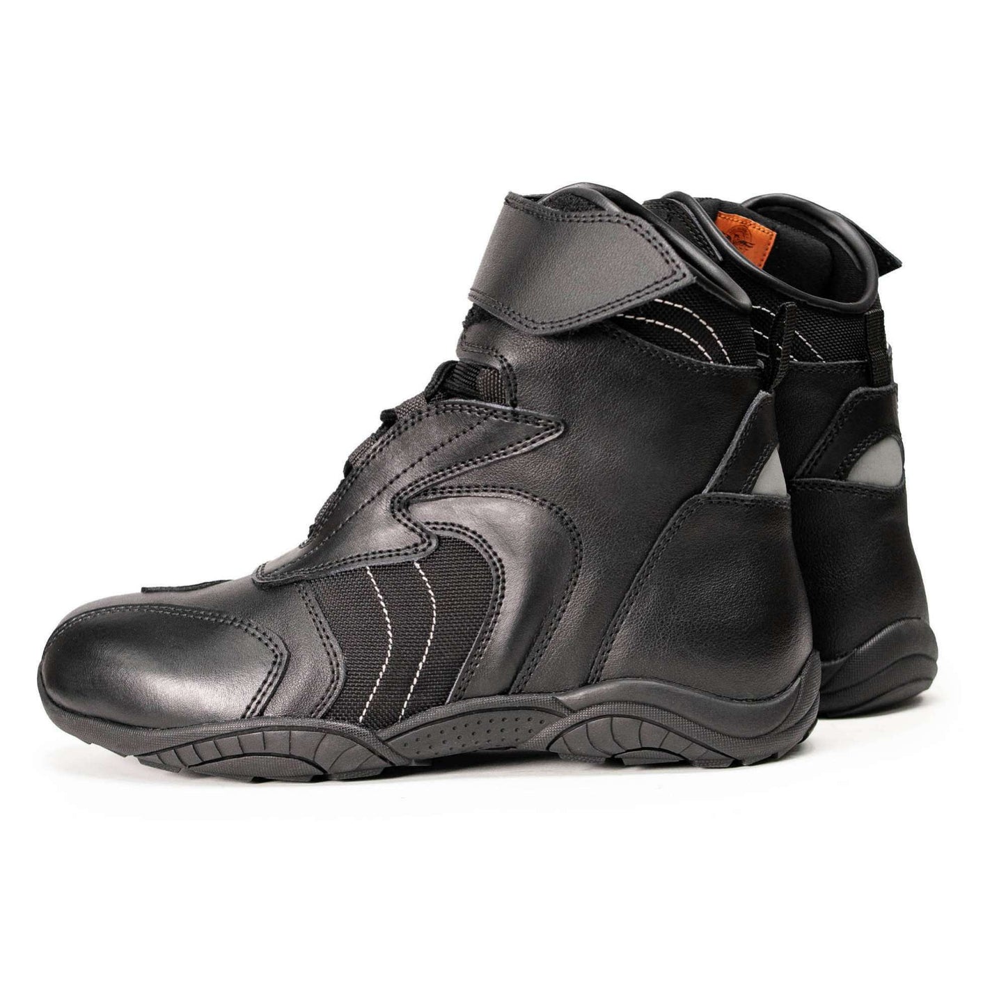 MMCC Men’s Ridge Racer Sport Boots – Black Leather & 600D, Lightweight w/ Reflective Material-MBM9180