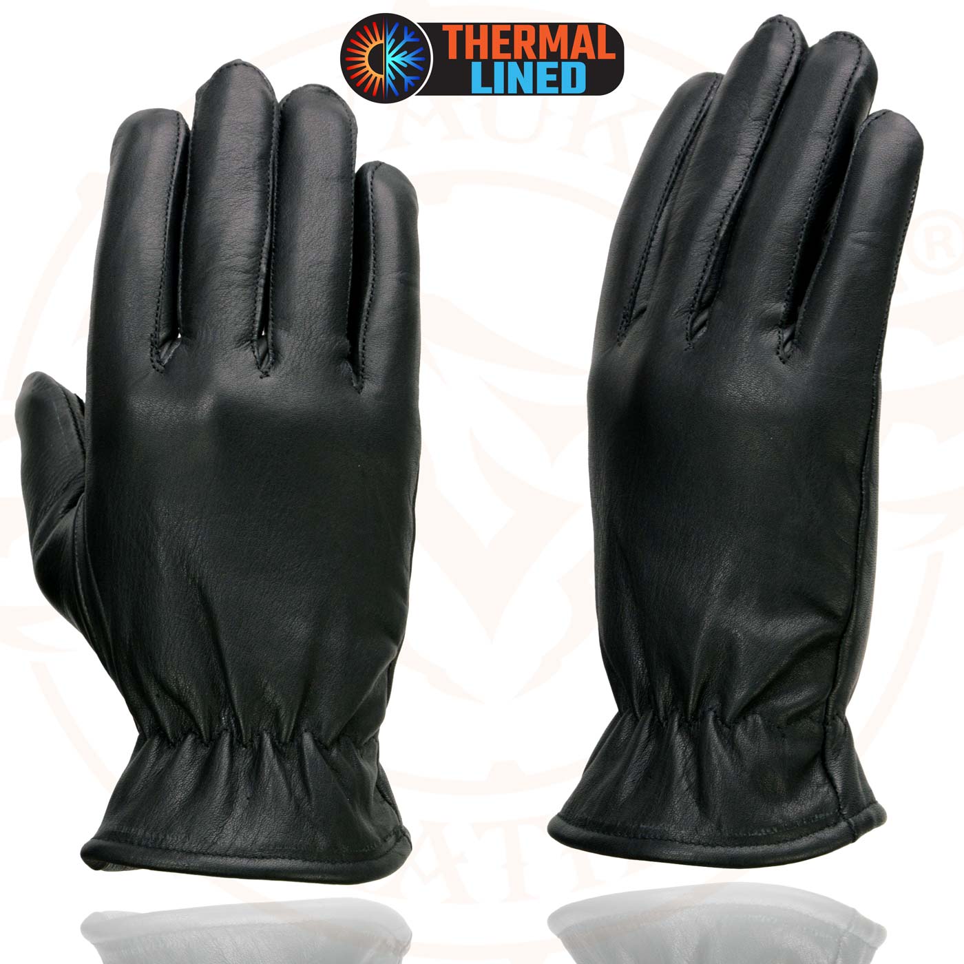 Milwaukee Leather MG7715 Women's Black Leather Thermal Lined Motorcycle Gloves w/ Cinch Wrist Closure