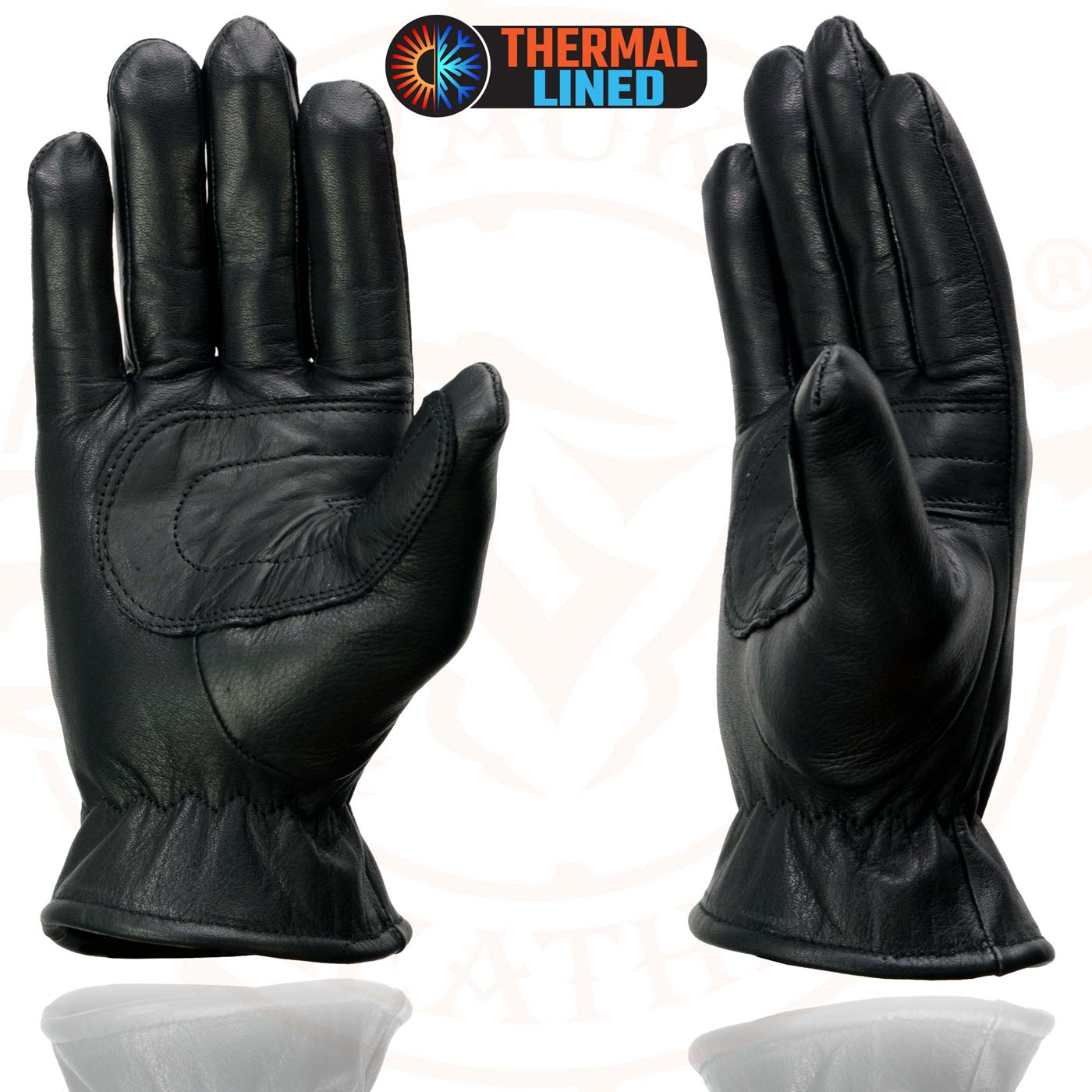 Milwaukee Leather MG7715 Women's Black Leather Thermal Lined Motorcycle Gloves w/ Cinch Wrist Closure
