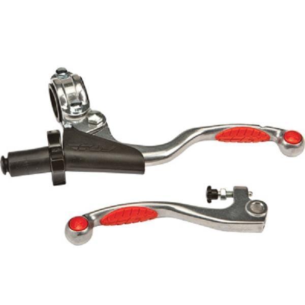 Fly Racing Pro Perch Combo Red Grip Lever for Honda/Suzuki 1984-2007 CR125/250, RM125/250