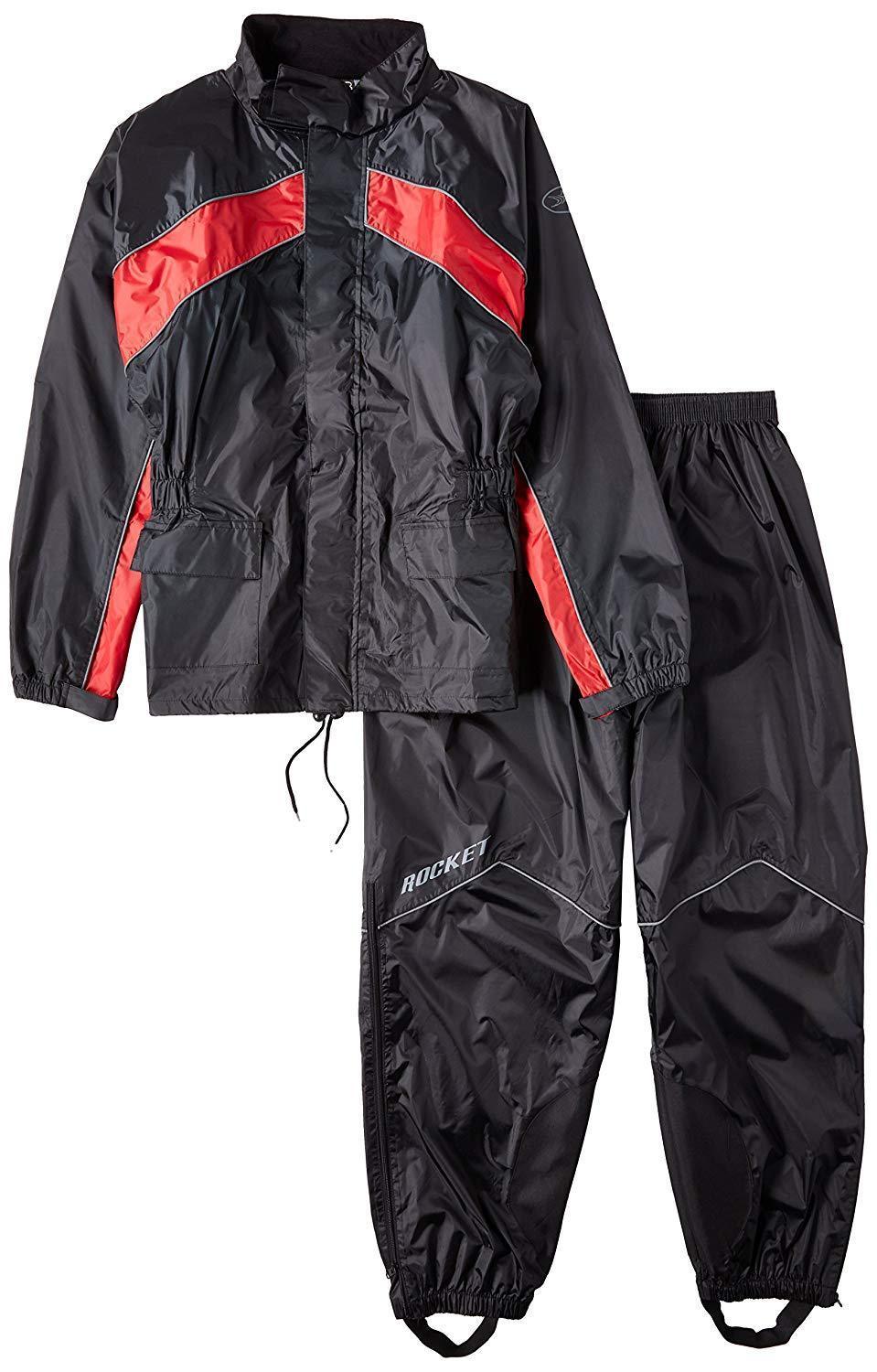Joe Rocket 'RS-2' Mens Black/Red Rain Suit