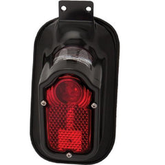 HardDrive Black Tombstone Taillight with License Plate Bracket for 1940-1954 Harley Davidson Big Twin 12V 23/8W Bulb