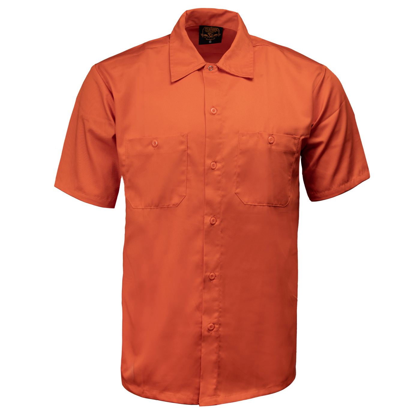 Milwaukee Leather MDM11686 Men’s OrangeButton-Up Heavy-Duty Work Shirt - Classic Mechanic Shirt w/ Pockets