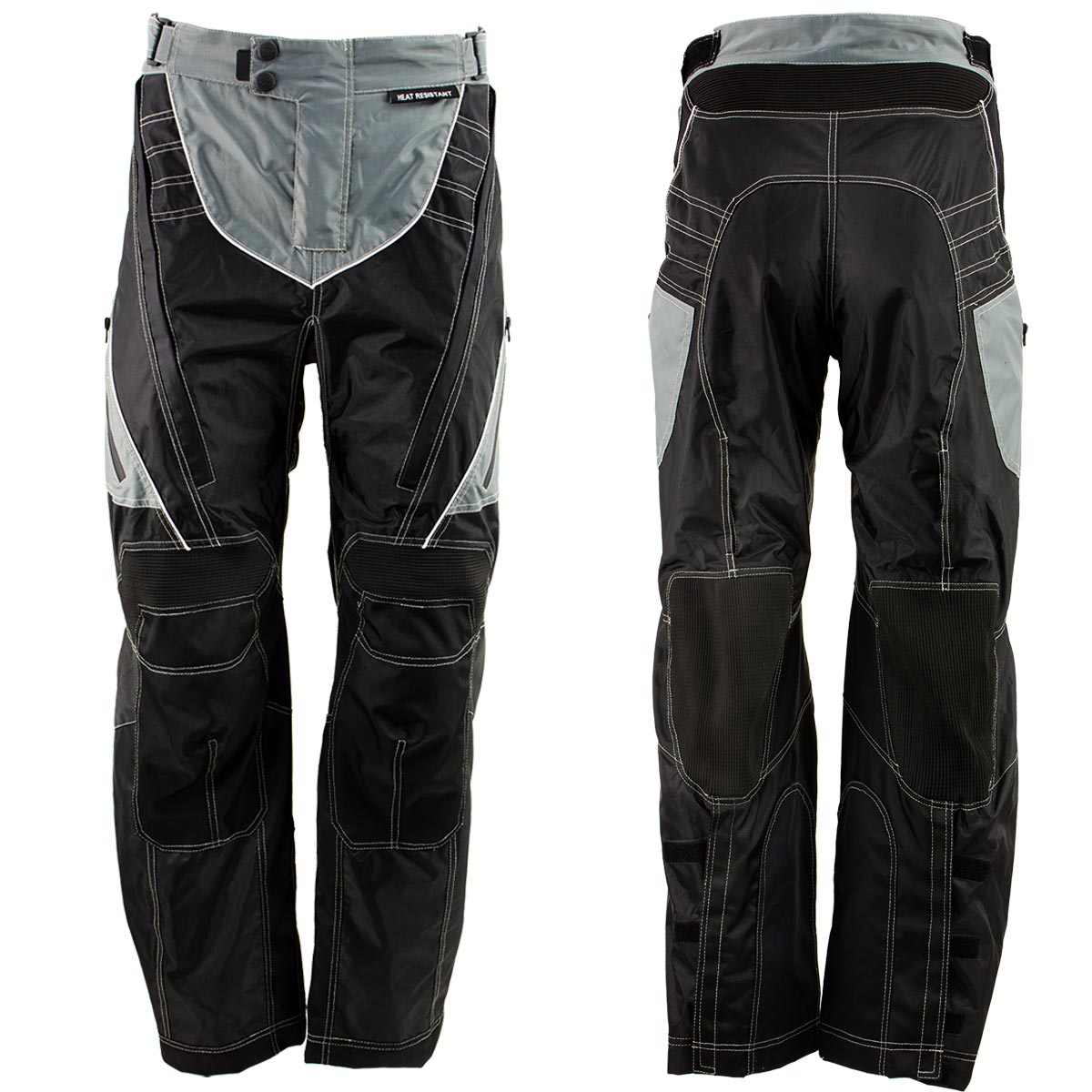 Milwaukee Leather MPM5730 Men's Black and Grey Tri-Tex Fabric Motorcycle Rider Pants w/ CE Armor Protection