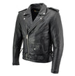 Xelement B7103 Men's 'Ruffian' Classic Black Motorcycle Side Lace Leather Jacket with X-Armor Protection
