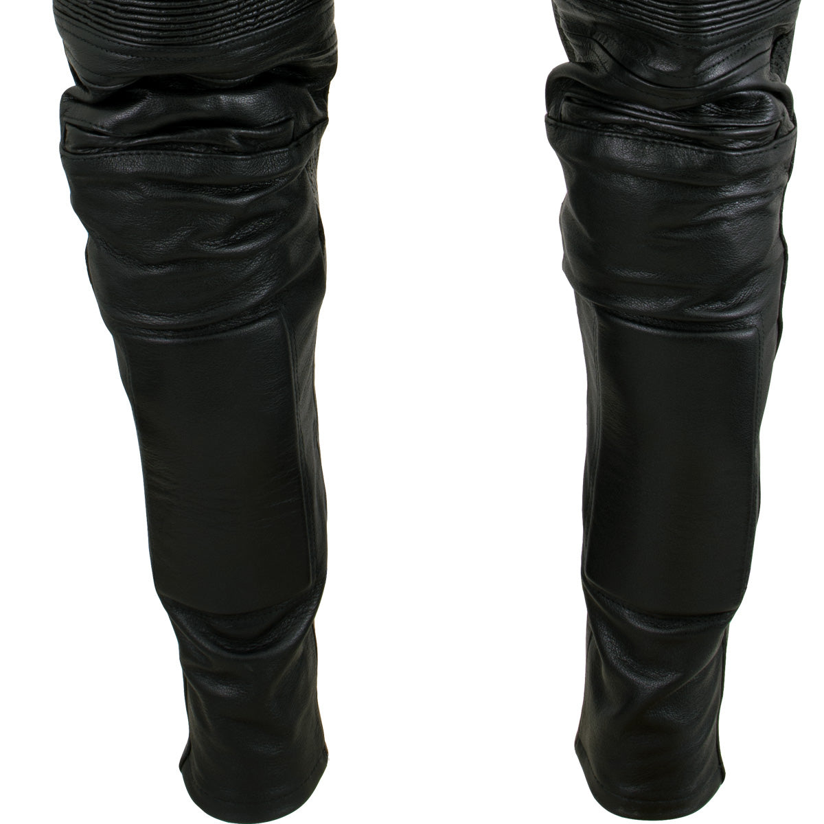Milwaukee Leather LKM5713 Men's Premium Black Cowhide Leather Racing Pants w/ CE Armor Knee Protection
