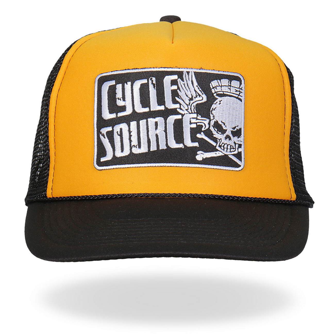 Hot Leathers CYA1005 Official Cycle Source Magazine Logo Gold and Black Snapback Trucker Hat