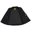 Milwaukee Leather DM2238 Men's Classic Black Denim Club Style Vest with Snap Button Closure