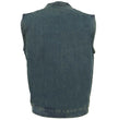 Milwaukee Leather DM2238 Men's Classic Blue Denim Club Style Vest with Snap Button Closure