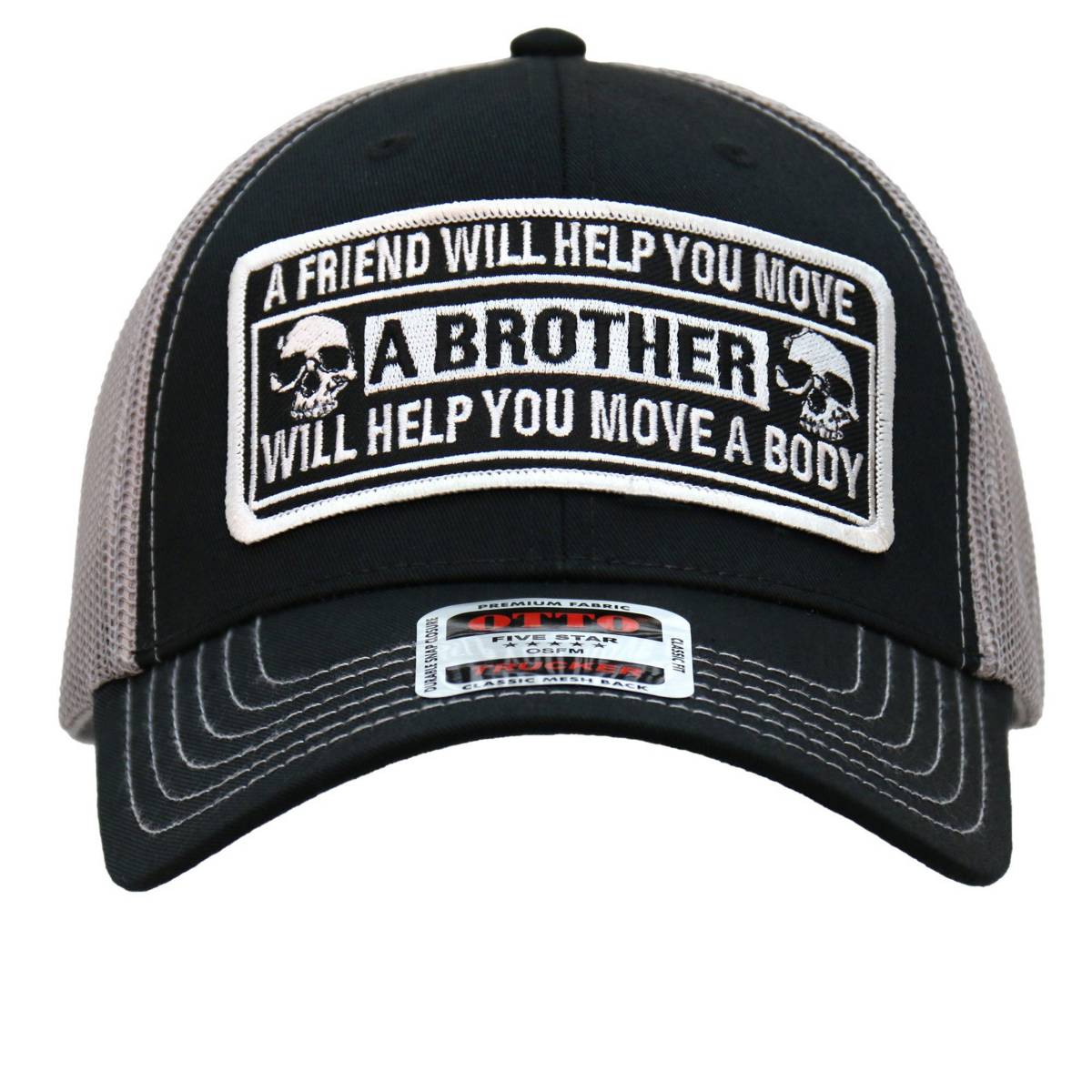 Hot Leathers Move A Body Black And Grey Trucker Hat GHS1046