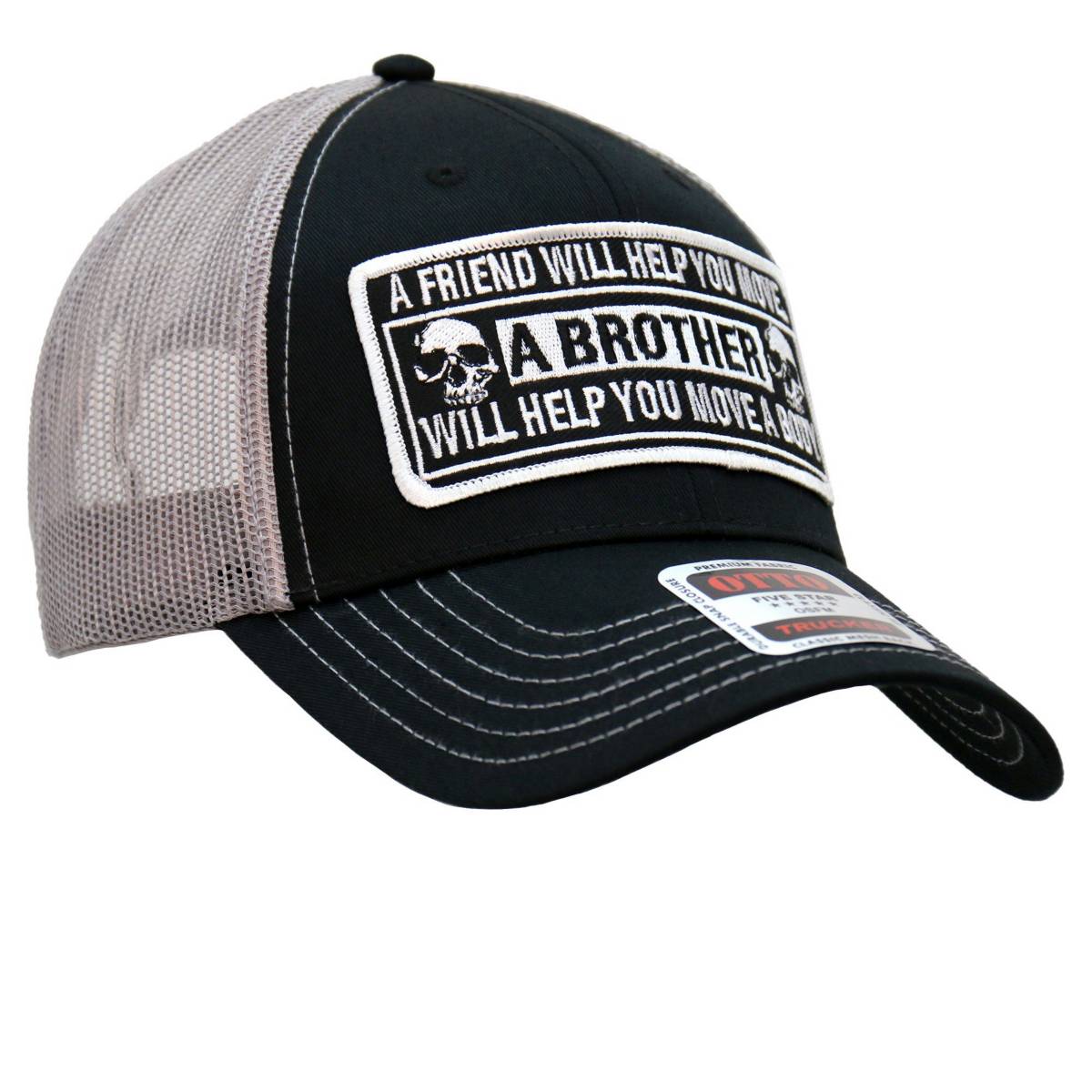 Hot Leathers Move A Body Black And Grey Trucker Hat GHS1046
