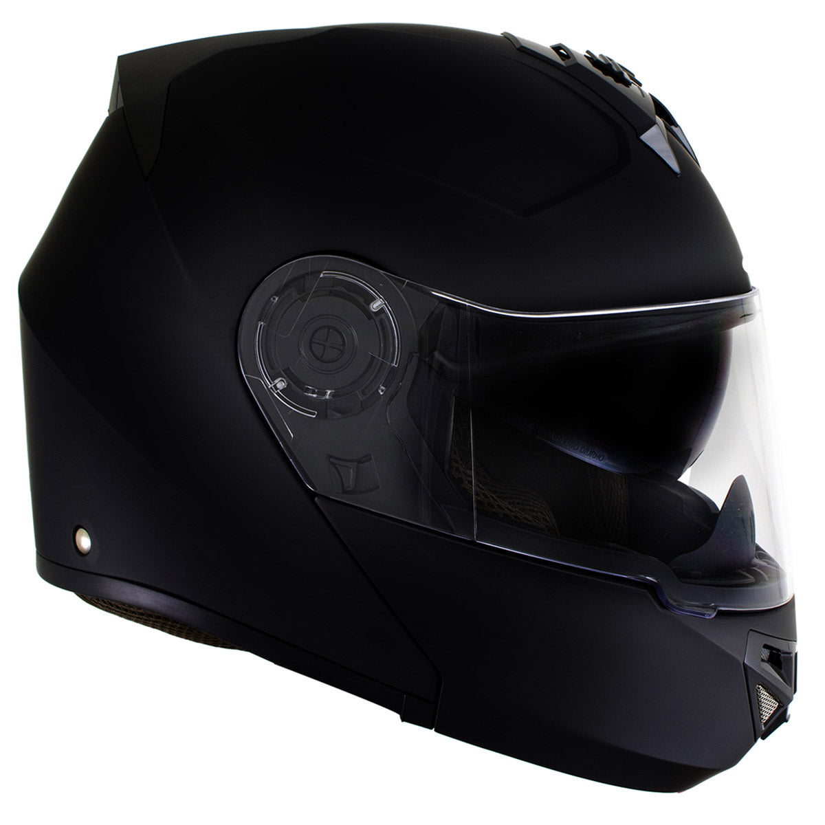 Milwaukee Helmets H7005 Flat Black Mayday Modular Full Face Wireless Motorcycle Helmet-Stream Music-Phone Calls