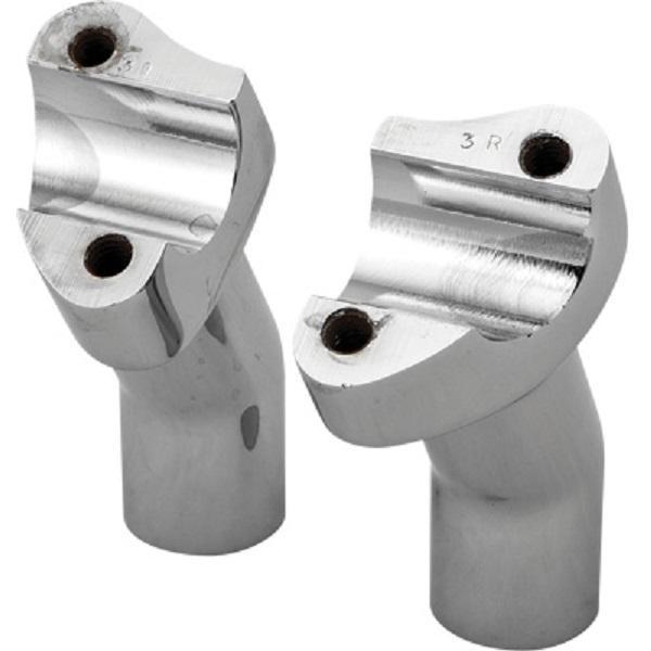 HardDrive Forged Chrome 1in. Pullback Style Handlebar Risers with 3.5in. Rise f
