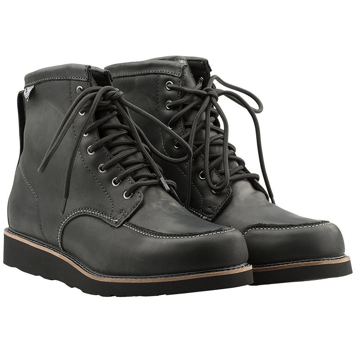 Close Out Highway 21 Journeyman Men's Black Leather Motorcycle Rider Boots 361-80613