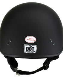 Hot Leathers HLT68-SP Flat Black 'The O.G.' No Logo Motorcycle DOT Skull Cap Half Helmet for Men and Women Biker