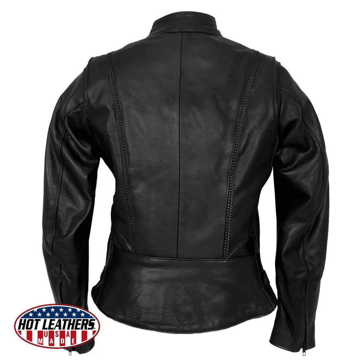 Hot Leathers JKL5002 USA Made Ladies Clean Cut Black Leather Jacket