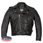 Hot Leathers JKM5009 USA Made Men's Black Premium Leather Vented Motorcycle Jacket