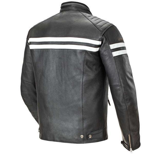 Joe Rocket 'Classic 92' Mens Black/White Leather Motorcycle Jacket