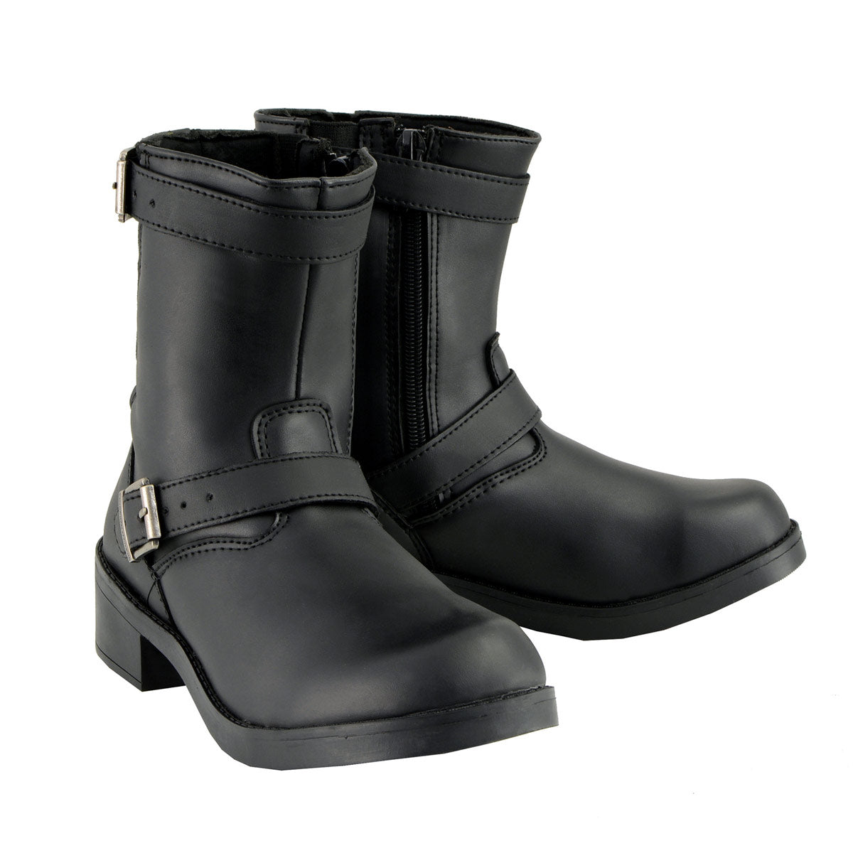 Milwaukee Leather MBK9295 Kids 6 inch Engineer Style Biker Boots 2 Black