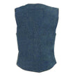 Milwaukee Leather MDL4000 Women's Blue Plain Side 4 Snap Front Denim Vest