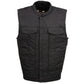 Milwaukee Leather MDM3007 Men's 'Brute' Concealed Snap Black Denim Club Style Vest w/ USA Flag Liner
