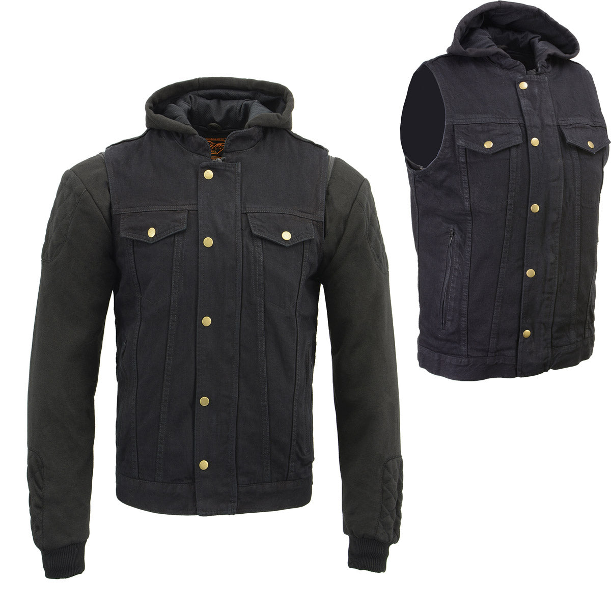 Denim vest hoodie mens on sale
