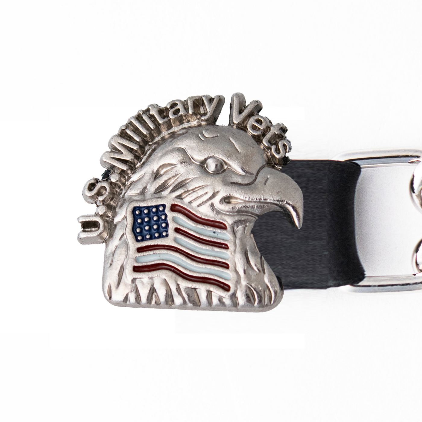 Milwaukee Leather US Military Vet Medallion Vest Extender - Double Chrome Chains Genuine Leather 6.5" Extension 4-PCS MLA6023SET