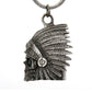 Milwaukee Leather MLB9039 'Native Skull with Green Eyes' Motorcycle Good Luck Bell | Key Chain Accessory for Bikers