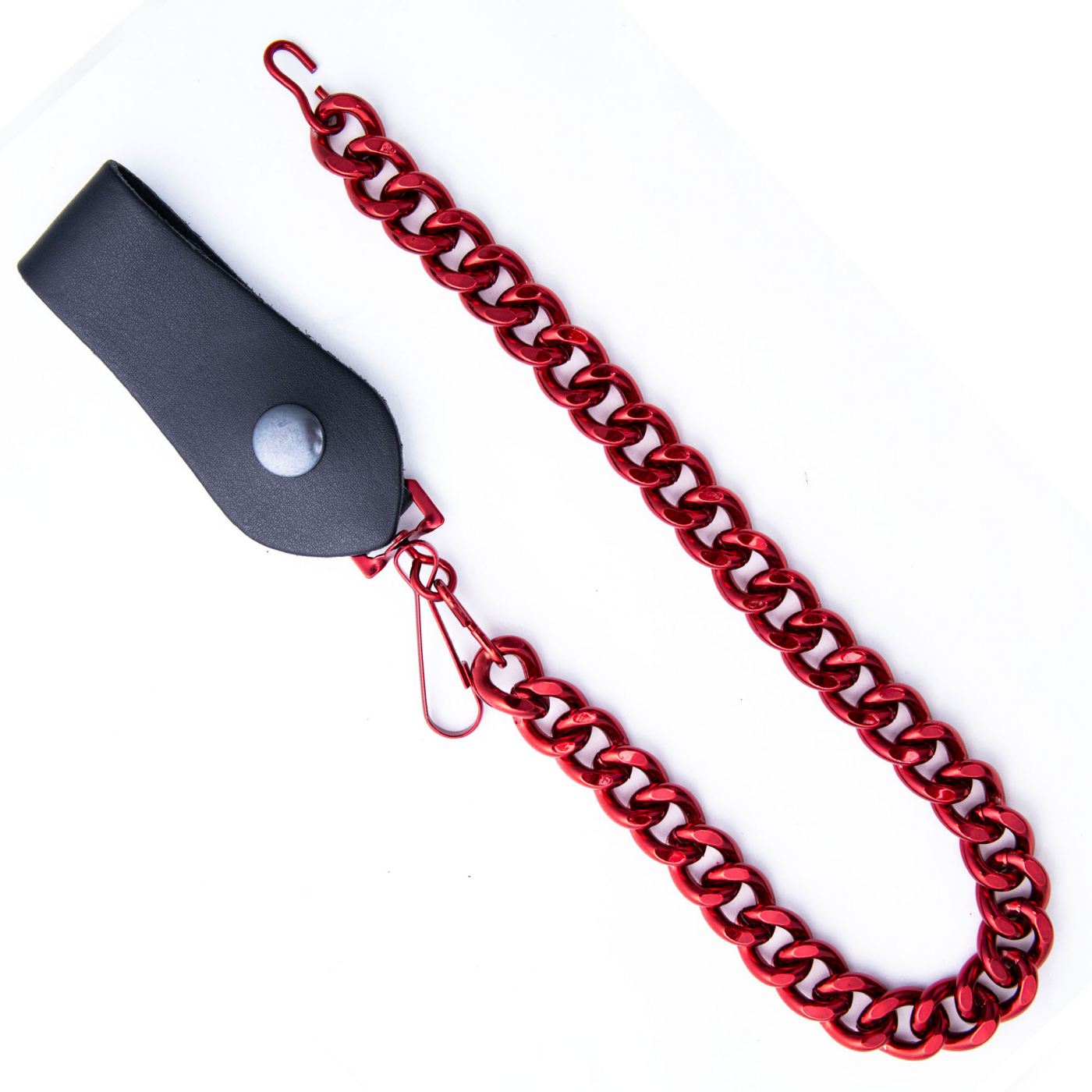 Milwaukee Leather MLC78962 Red Metal Anti-Theft 16 Inch Wallet Chain with Snap-On Belt Loop and Key Holder