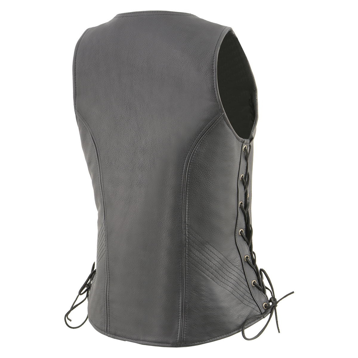 Milwaukee Leather MLL4532 Women's Side Laced Premium Black Leather Motorcycle Rider Vest w/ Cool-Tec Leather Treatement