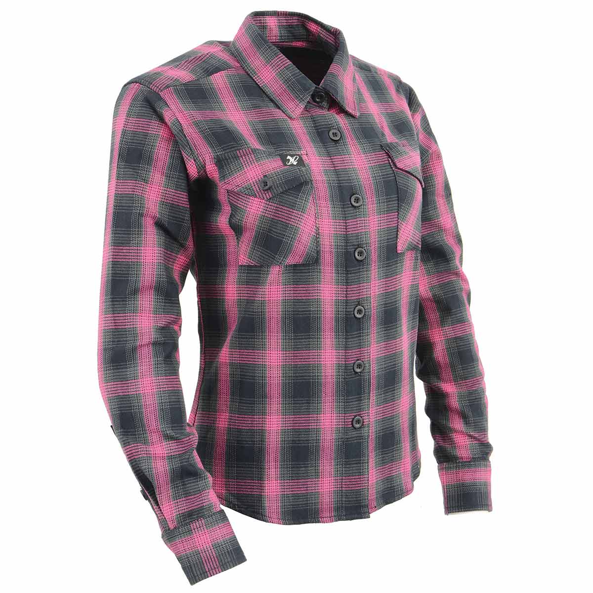 pink and black plaid shirt womens