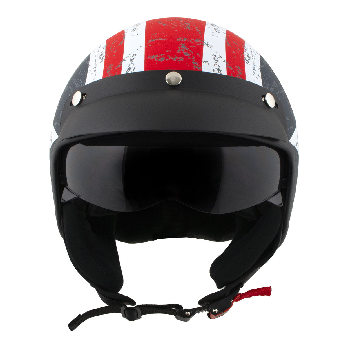 Milwaukee Helmets MPH9701DOT Maverick 3/4 Open Face Stars and Stripes Motorcycle Biker DOT Helmet