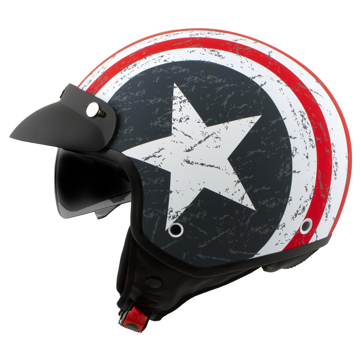 Milwaukee Helmets MPH9701DOT Maverick 3/4 Open Face Stars and Stripes Motorcycle Biker DOT Helmet