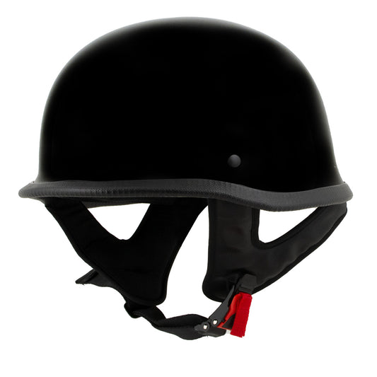 Milwaukee Helmets MPH9741DOT Motorrad DOT German Style Gloss Black Half Face Motorcycle Helmet Biker