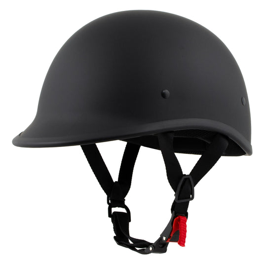 Milwaukee Helmets Polo Style Matte Black Motorcycle Half Face Helmet DOT Approved MPH9750DOT