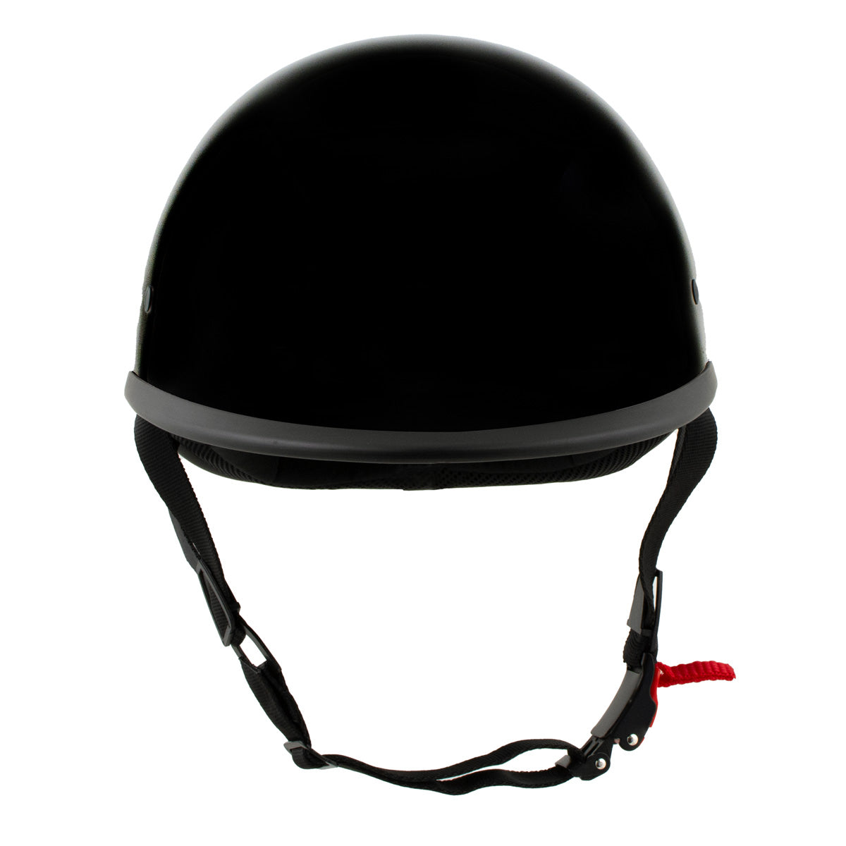 Milwaukee Helmets MPH9751DOT Gloss Black Polo Style DOT Motorcycle Half Face Bikers Helmet
