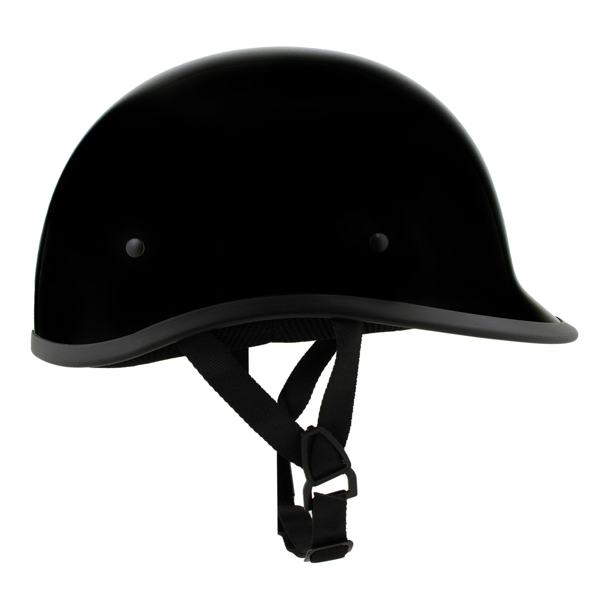 Milwaukee Helmets MPH9751DOT Gloss Black Polo Style DOT Motorcycle Half Face Bikers Helmet