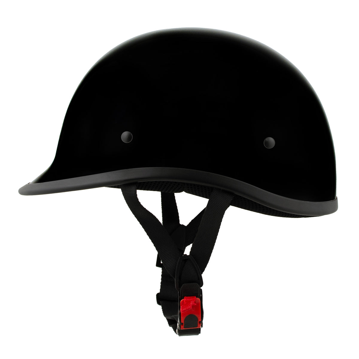 Milwaukee Helmets MPH9751DOT Gloss Black Polo Style DOT Motorcycle Half Face Bikers Helmet