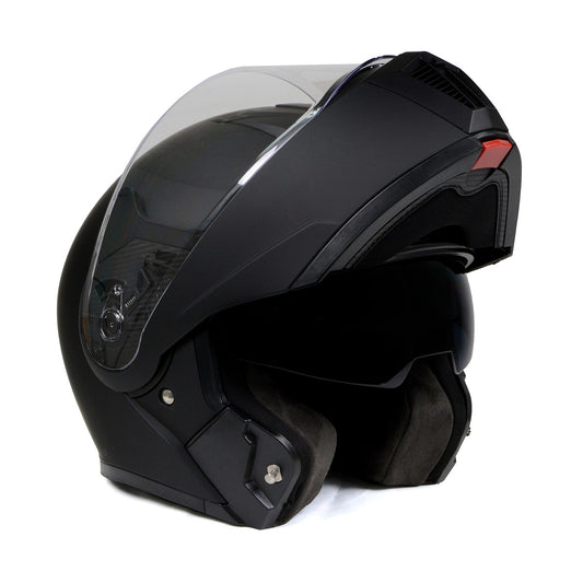 Milwaukee Helmets MPH9812DOT Flat Black Menace Advanced Motorcycle Modular Helmet Biker w/ Drop Down Visor