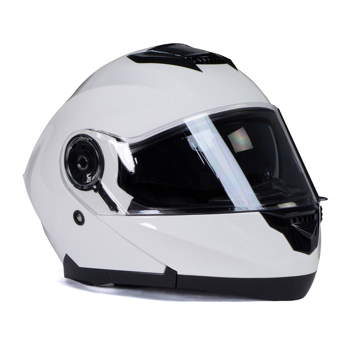 Milwaukee Helmets MPH9816DOT Breeze White Advanced Motorcycle Modular Helmet Biker w/ Drop Down Visor