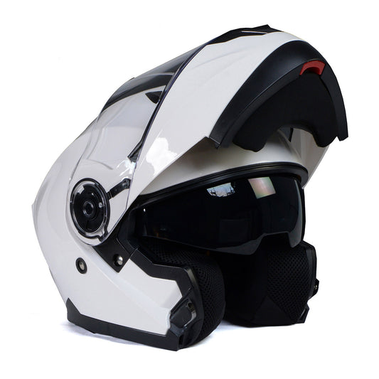 Milwaukee Helmets MPH9816DOT Breeze White Advanced Motorcycle Modular Helmet Biker w/ Drop Down Visor