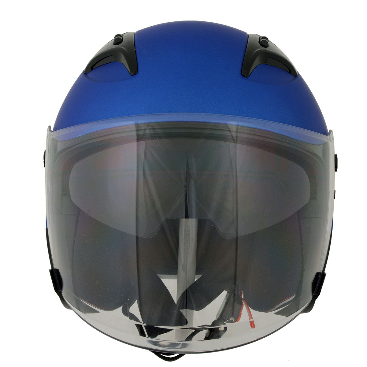 Milwaukee Helmets MPH9825DOT Shift Open Face 3/4 Blue Helmet Biker w/ Drop Down Visor