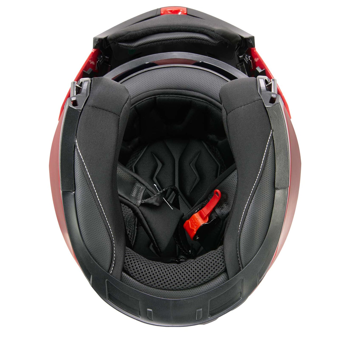 Milwaukee Helmets MPH9826DOT Ionized Flat Red Advanced Motorcycle Modular Helmet w/ Drop Down Visor