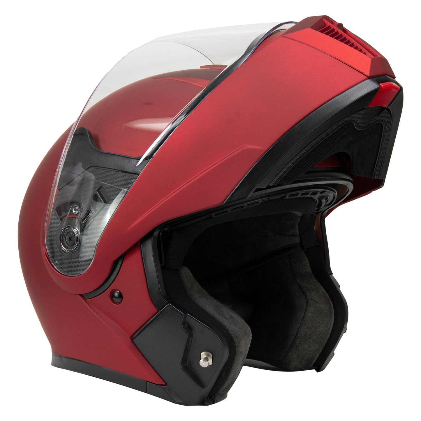 Milwaukee Helmets MPH9827DOT Cypher Flat Red Advanced Motorcycle Modular Helmet w/ Drop Down Visor